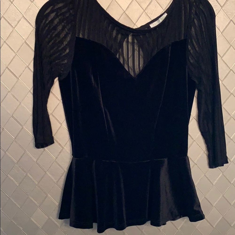 Womens top black velvet small